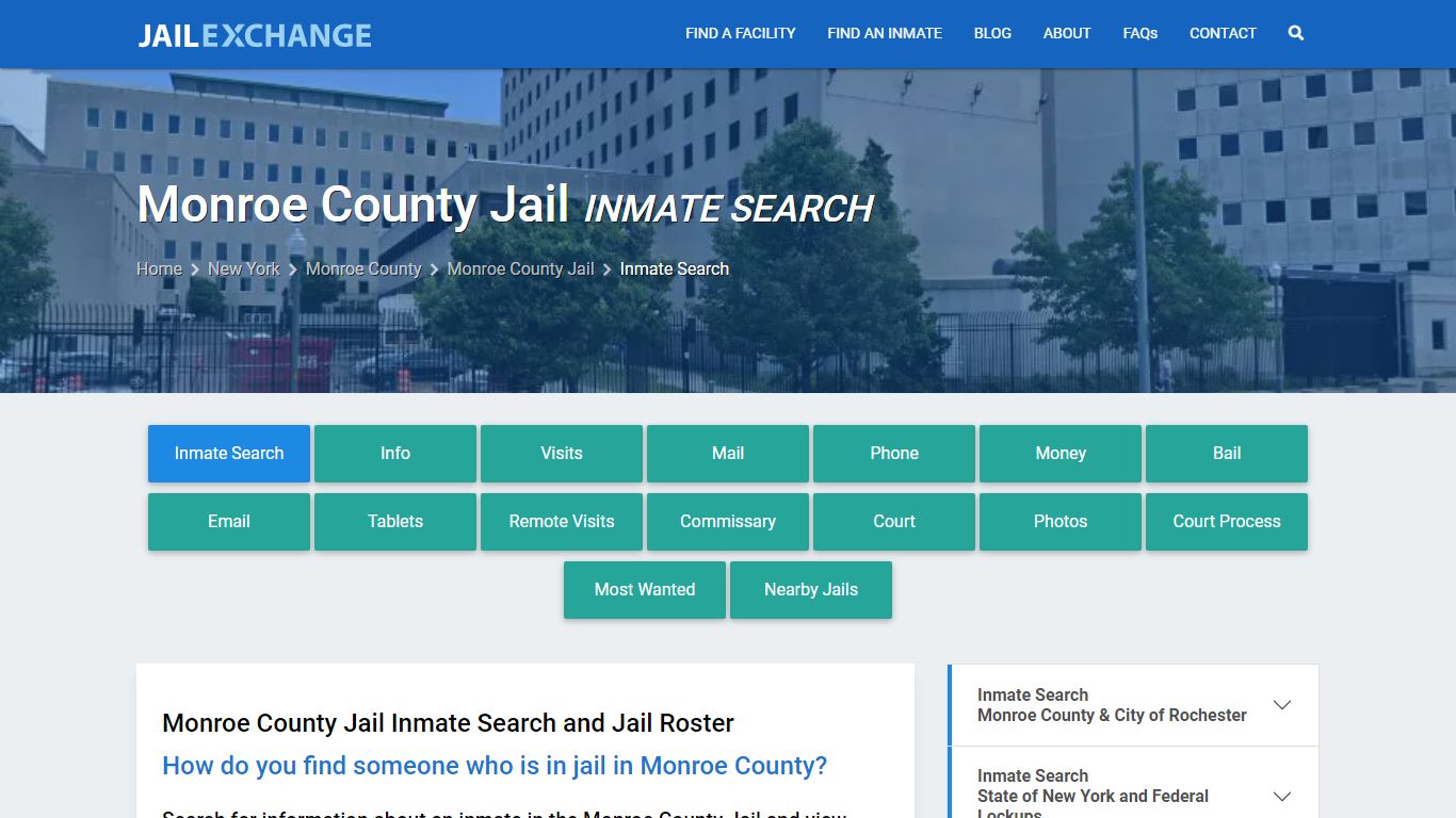 Inmate Search: Roster & Mugshots - Monroe County Jail, NY - Jail Exchange