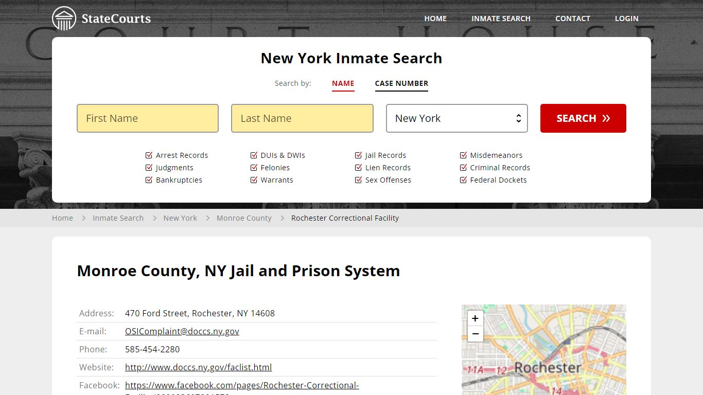 Rochester Correctional Facility Inmate Records Search, New York ...